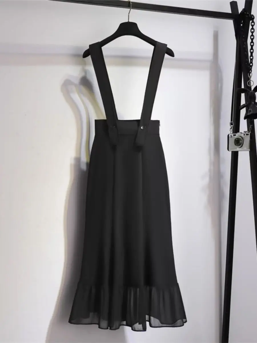 

Elegant Fashion Black Mermaid Strap Skirts Women Summer High Waist Slim Sexy Long Skirt Jupe Femme