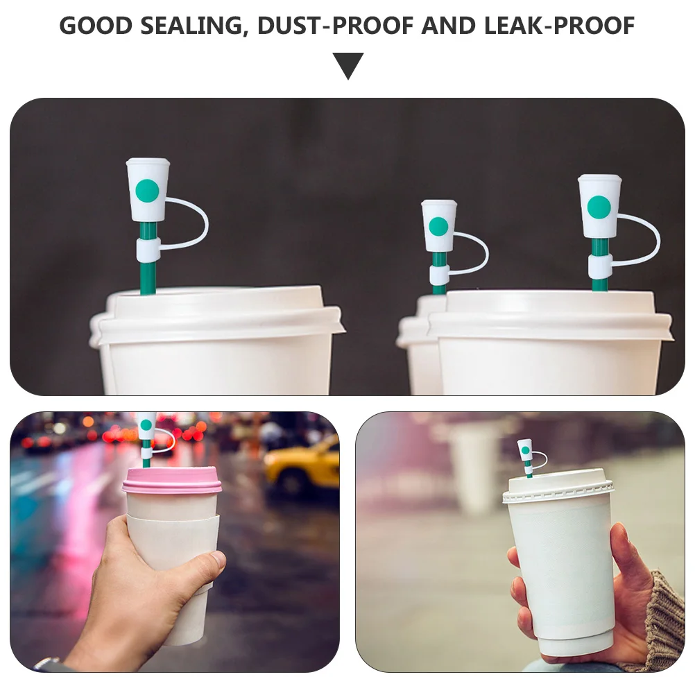 

5 pcs Silicone Straw Dust Proof Cover for 6 8mm Straws Reusable Lightweight Bar Accessories Kitchen Cover For Straw Barware