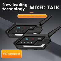 BT62 Motorcycle Bluetooth Helmet Headset Intercom 800M for Motorbike 2 Riders 500mAh Wireless Waterproof Interphone