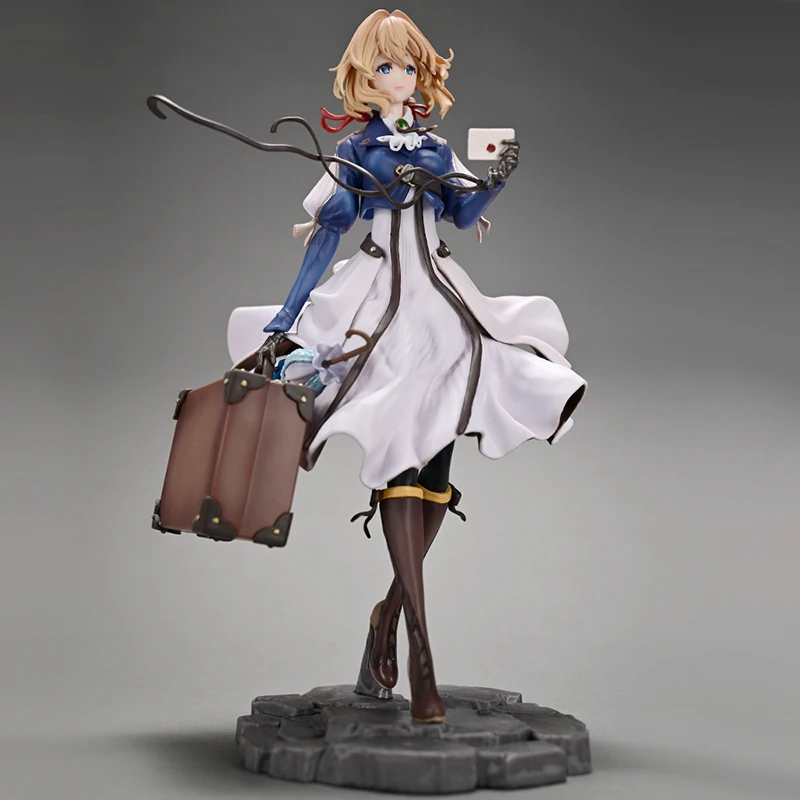 25cm Gk Violet Evergarden Action Figure Model Goes On A Trip To A Beautiful Girl Ornament Statue Decoration Collectible Toy Gift