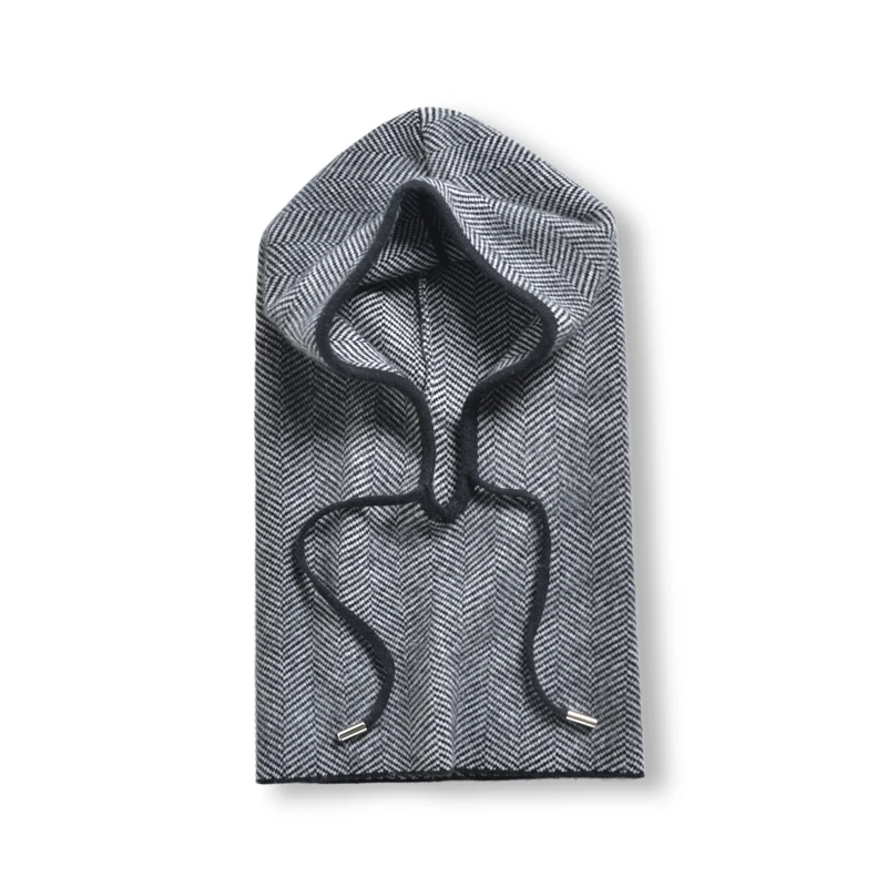 100% قبعات من الكشمير الرجال النساء سميكة قطعة واحدة القبعات الخريف الشتاء الأذن واقية القبعات مقنعين الأوشحة الكورية نمط محبوك قبعات