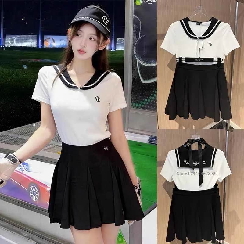 pl-golf-t-shirt-d'ete-a-manches-courtes-pour-femme-haut-de-sport-a-sechage-rapide-jupe-plissee-a-volants-taille-haute-pour-femme-avec-short-integre