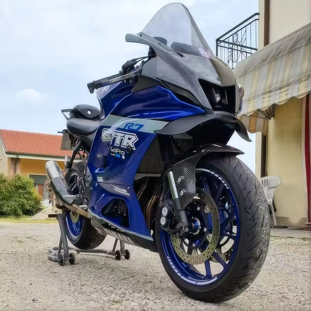 For YAMAHA YZF R7 Motorcycle Frontal Spoilers Downforce Winglet Aerodynamic Wing Front Spoiler  2022 -2025
