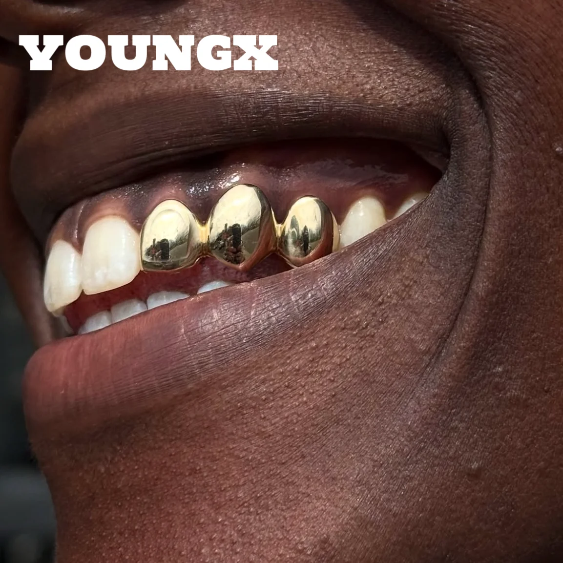 YOUNGX Classic Smooth Three Teeth Grillz Fangs Hip Hop Glossy 3 Tooth Caps For Unisex Jewelry Wearable Dental Grills