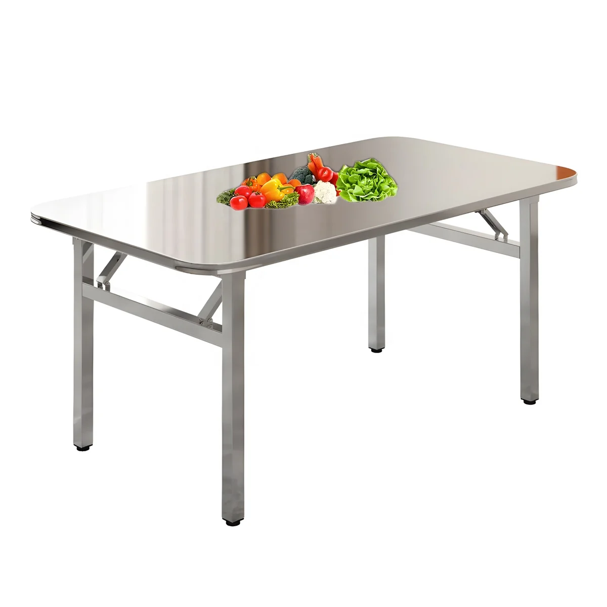All-Weather Lightweight Stainless Steel Portable Folding Dining Table Travel Table for Restaurant Catering Outdoor Picnic Camppr