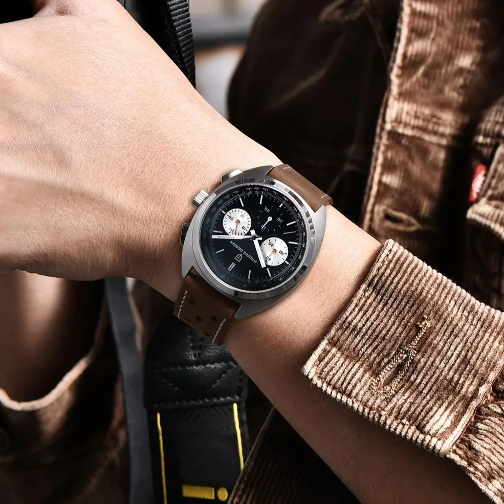 PAGANI DESIGN ساعات رجالية ريترو الباندا الهاتفي ساعة كوارتز الرجال اليابان VK63 كرونوغراف الياقوت الزجاج ساعة معصم الرجال 2024 جديد #3