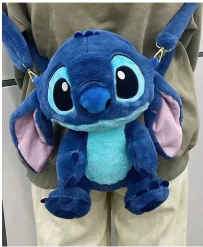 Véritable Disney point en peluche Anime Lilo & Stitch jouets en peluche Kawaii dessin animé mignon sac à dos poupée sac jouets enfants cadeau d'anniversaire