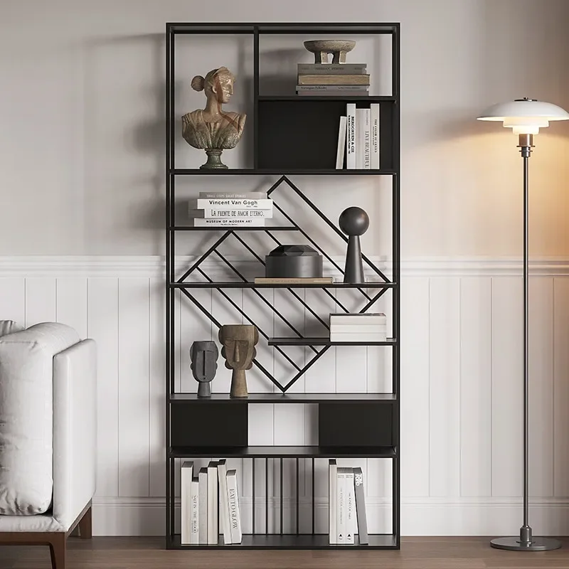 Tea room, iron art museum, ancient shelves, tea display racks, display racks, living room office partitions, bookshelves, floor-