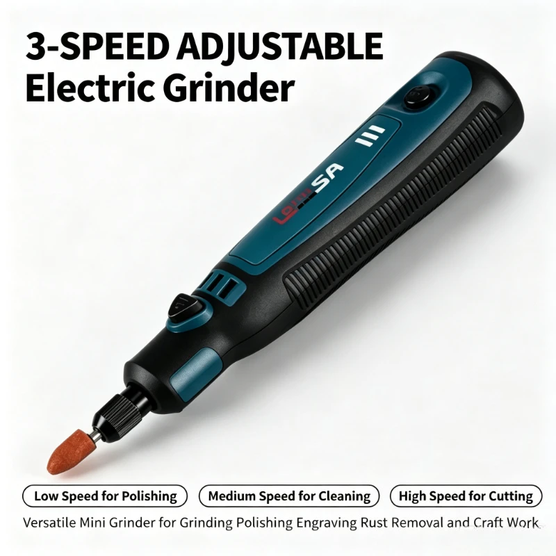 LONGSA Cordless Mini Electric Grinder Pen 3‑Speed Adjustable USB Rechargeable Multi‑function Tool for DIY Polishing Grinding