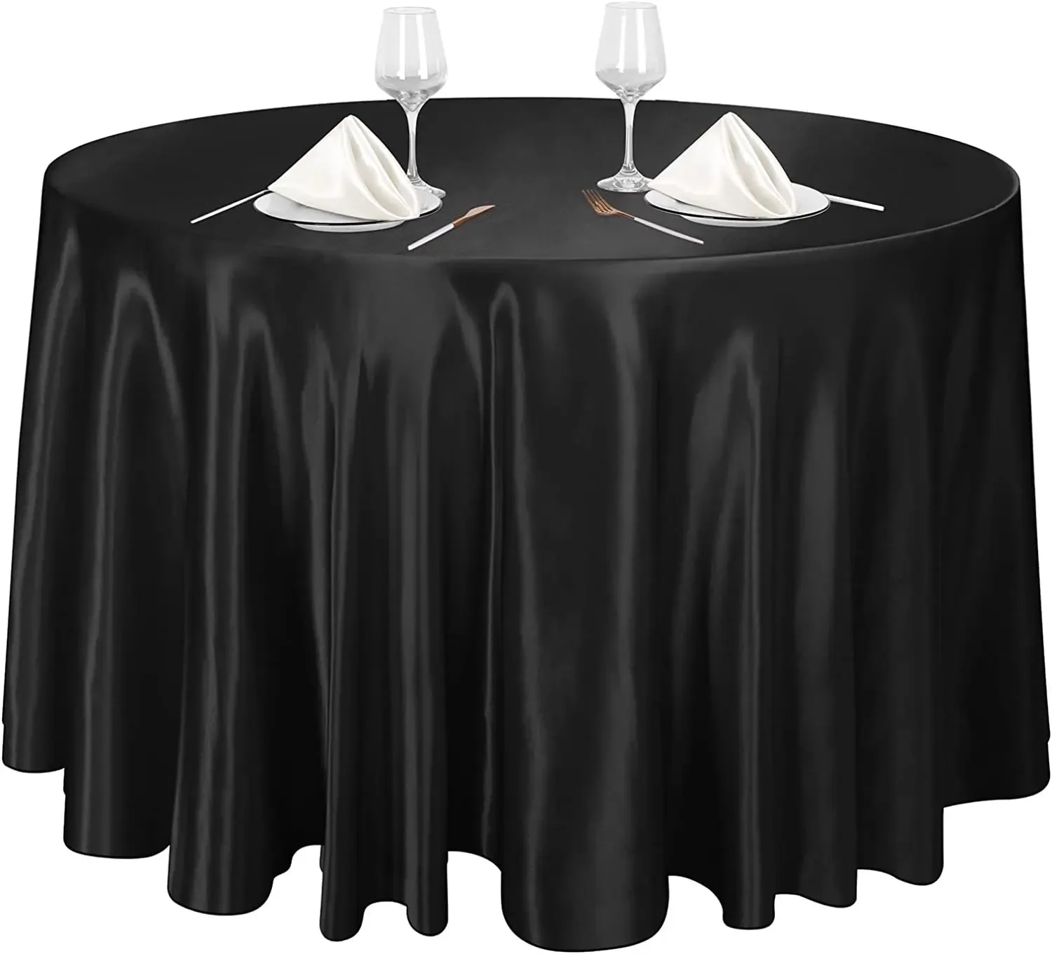 

Champagne 145CM Round Satin Tablecloths Satin Cover Silk Tablecloth Smooth Fabric for Wedding Banquet Table Decoration