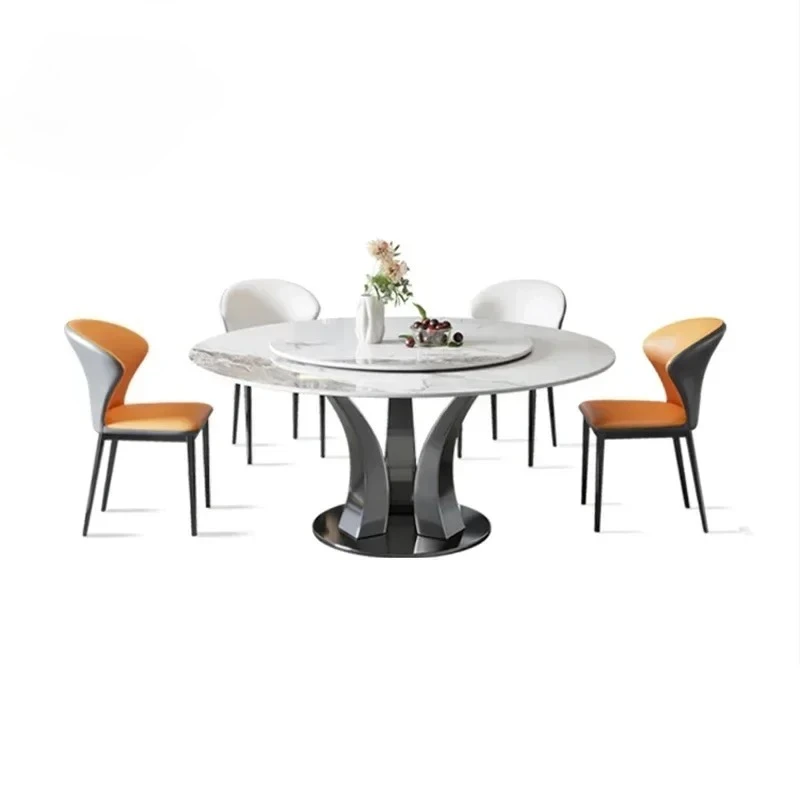 &Luxury Dinner Round Table Salon Living Room Dinette Garden Small Dining Table Set Cute Modern Mesa Plegable Luxury Furniture