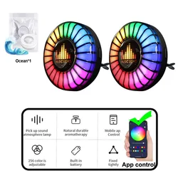 Car LED Sound Control Pickup Rhythm Lights Air Freshener RGB Voice Activated Atmosphere Rhythm Light APP Control Multi-Color