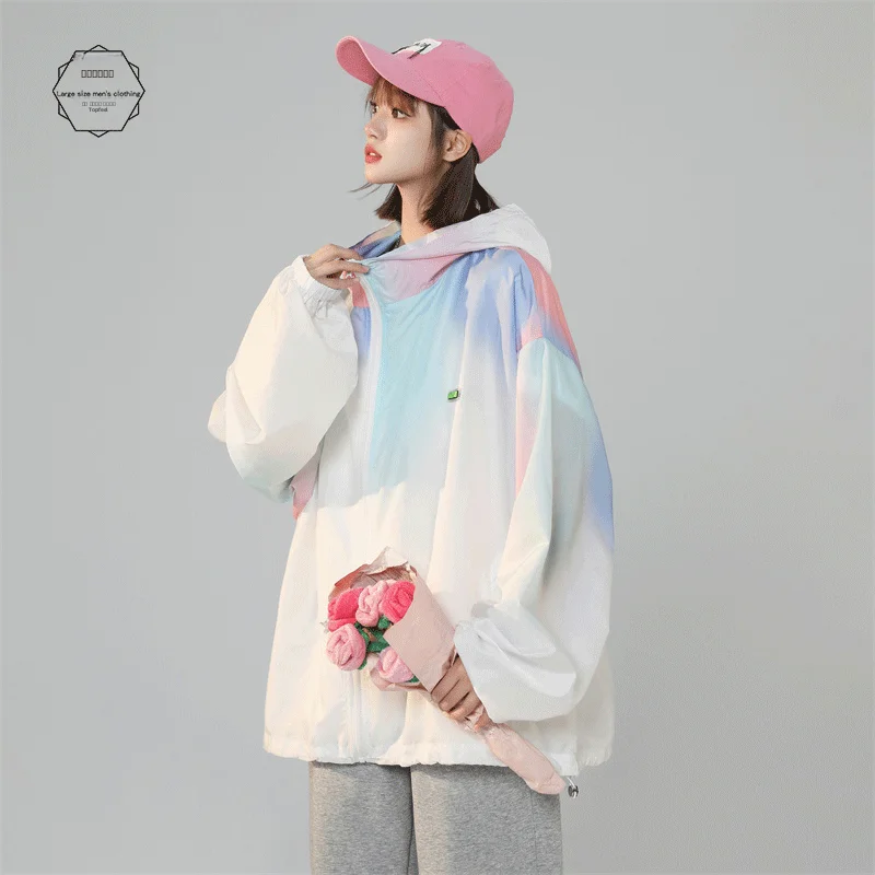 

Солнцезащитная одежда для пар Adient Color, мужская летняя тонкая одежда из ледяного шелка, дышащая, модная, брендовая, с капюшоном, для активного отдыха...