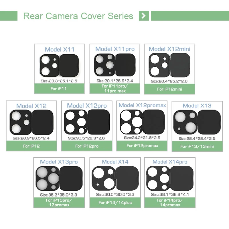 Mobile Phone Full Back Camera Lens Protector Rear Camera Cover 3M Adhesive Full Cover Phone Camera For IPhone 14 13 12 11 Series