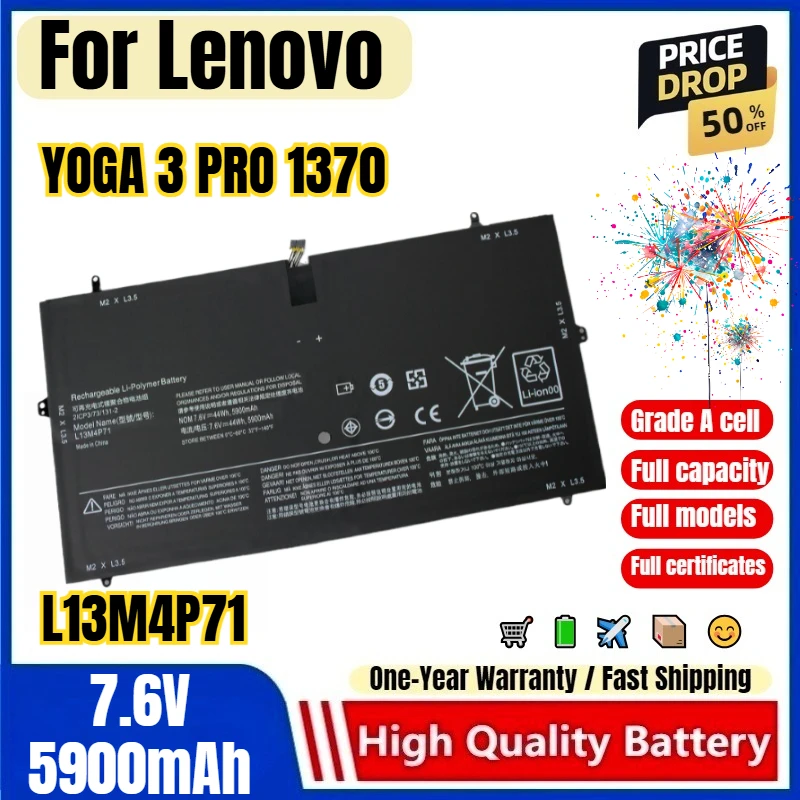L13M4P71 for Lenovo YOGA 3 PRO 1370 L14S Laptop Battery 0 Cycle High Quality High Capacity Battery Replacement Bateria