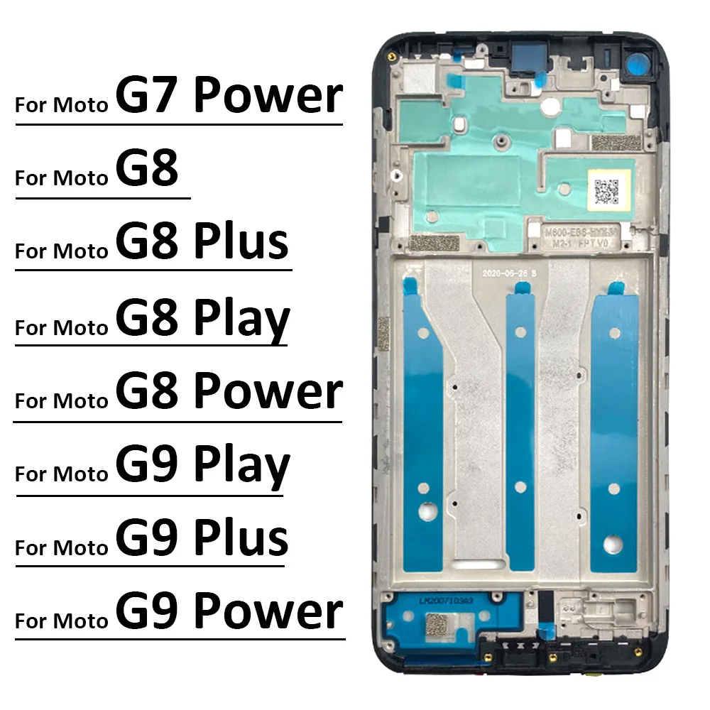Nuevo para Motorola Moto G8 G9 G7 Play Plus Power Lite carcasa frontal pantalla LCD bisel marco medio