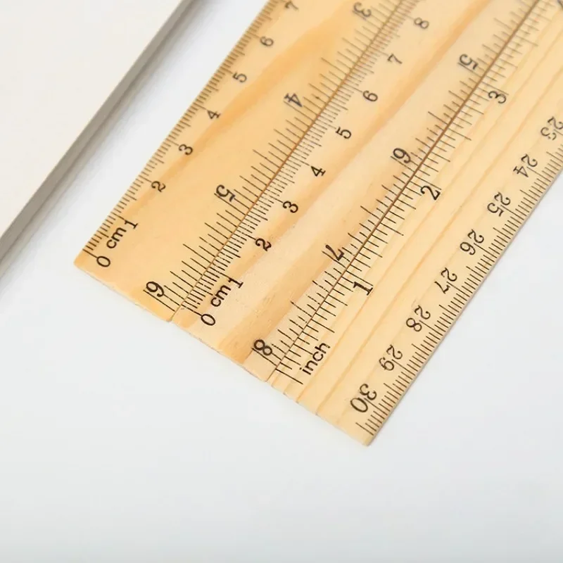 Measuring Tool Desk Accessories 15/20/30cm Teacher Stationery Children Drawing Rulers Straight Ruler Wooden