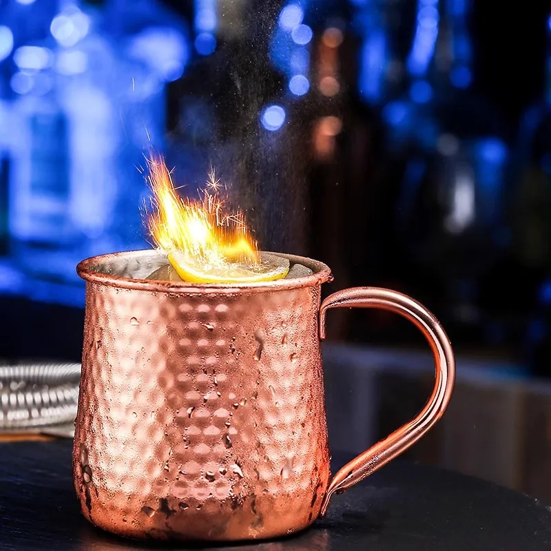 

500ML 304 Stainless Steel Bartender Cocktail Cups Moscow Mule Mugs Hammer Point Bar Tools for Home Party Beer Mug Bar Set