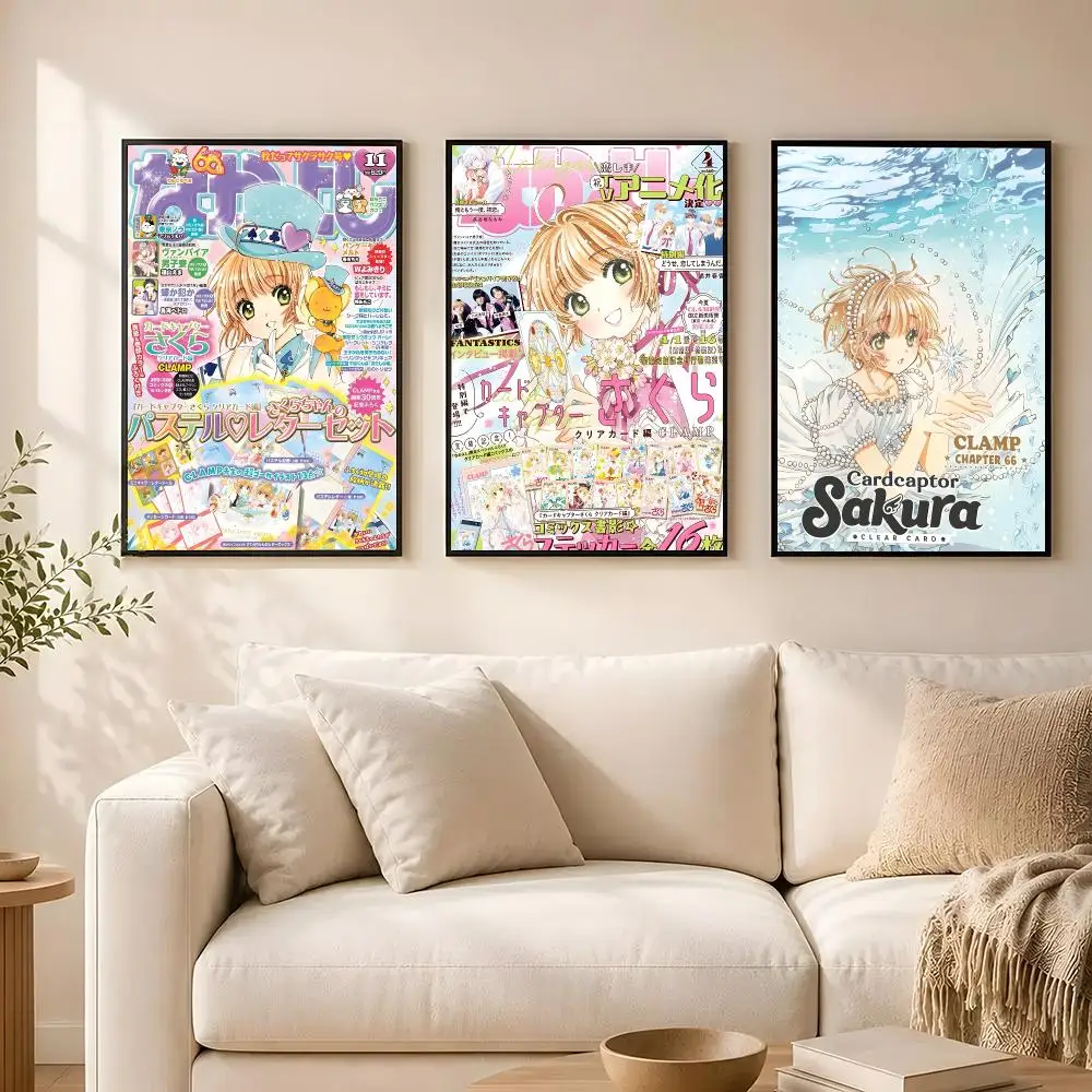 Anime Cardcaptor Sakura Poster poster Self-adhesive wall stickers, suitable for room decoration, high-quality printing.