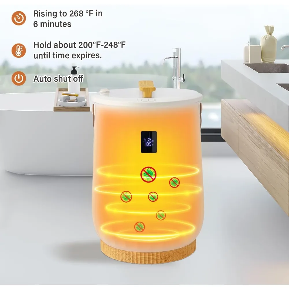 نمط دلو لتدفئة المنشفة، سخان منشفة كبير محمول مع مؤقت قابل للتعديل، شاشة LED، قفل أمان للأطفال، يناسب #6