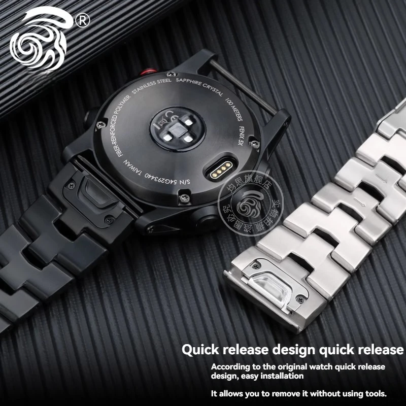 حزام ساعة من التيتانيوم لساعة Huami Amazift Falcon الرياضية الذكية في الهواء الطلق، سوار معصم من سبائك التيتانيوم سريع الإصدار