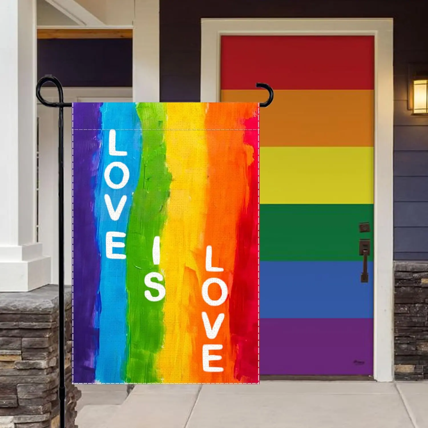 Rainbow Pride Garden Flag Love Is Love LGBTQ Small Flags for Outside, 12x18 Inch Parade Gay Pride Lesbian Transgender Bisexu jjp