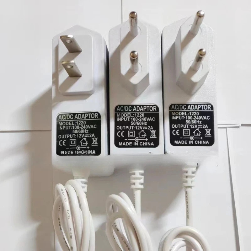 AC To DC Adapter 12V 1A 2A  Wall Mounted Power Supply Universal AC 100V-240V Input Adapter CE White EU Adapter