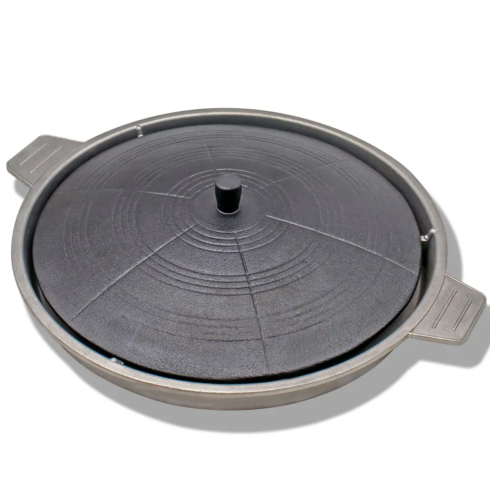 Cot Lid Grayed Cast Iron Cauldron Meat Fire plate Triplet Iron plate