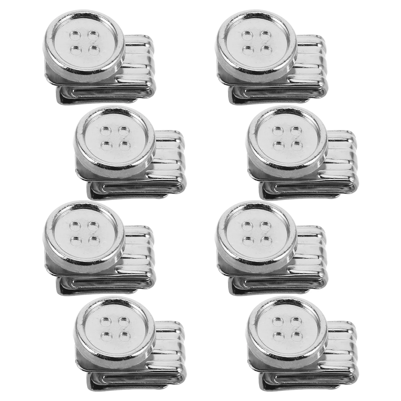 

8pcs Metal Button Clips Adjustable No Sew Fasteners For Jeans Pants Hats Diy Suspenders Accessories Snap Buttons