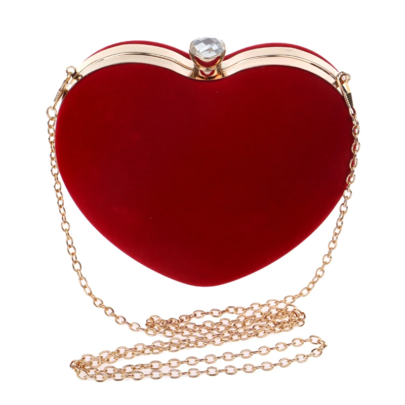 Heart Shaped Diamonds Women Women's Bag 2022 Trend Evening Bags Chain Shoulder Purse Day Clutches Evening Bags For Party Wedding