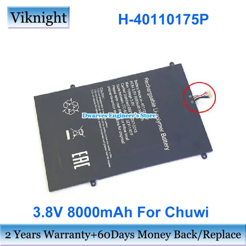 

Original 3.8V 8000mAh 30.4Wh Battery H-40110175 HW-35100110 PL3588106P-2P HW4295 For Chuwi LapBook CW1533 Smartbook 141C PSB141C