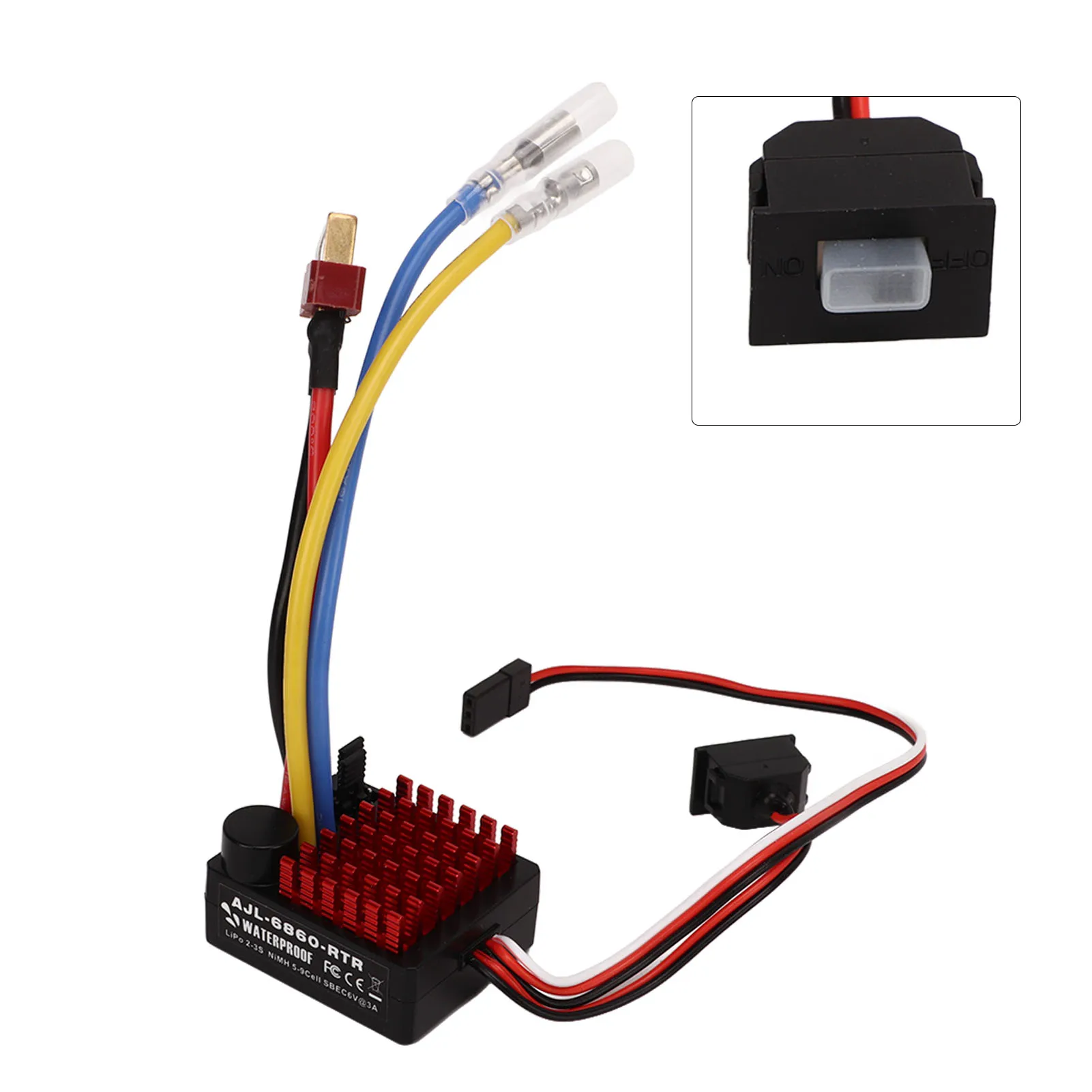 AJL 6860 RTR RC Auto Geborsteld ESC 60A Waterdichte Elektronische Snelheidsregelaar voor 1/10 RC Auto Boot Tank Modellen