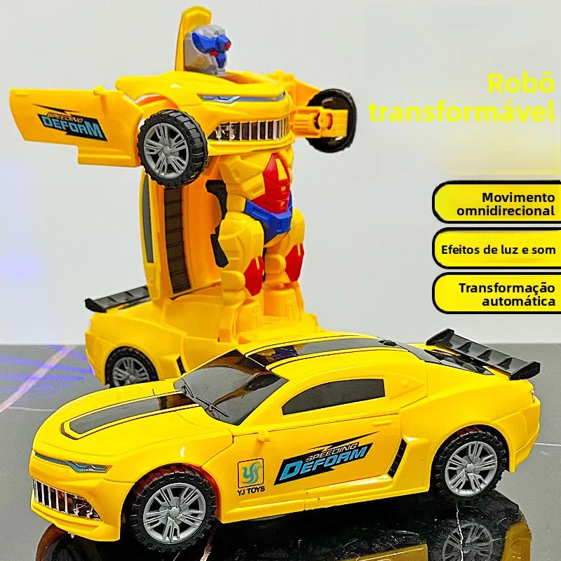教育用電動変形ロボットカーおもちゃ-男の子向け-3-6歳-子供用ギフト-楽しいイルミネーション玩具