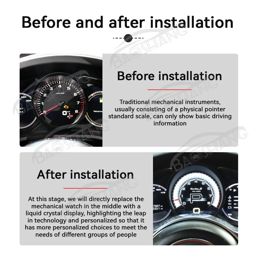 Linux Digital Instrument Cluster for Porsche Cayenne Panamera 2016-2023 Full LCD Speedometer Player