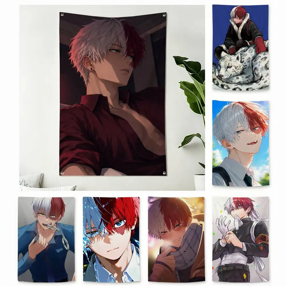 S-Shoto Todoroki My Hero-A Vertical Flag Tapestry Wall Hanging Indoor Outdoor Home Decor