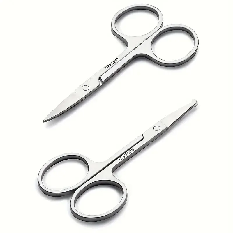 Stainless Steel Eyebrow Scissors, Multi-Functional Trimming Scissors for Men and Women, No Fragrance, Ergonomic Design