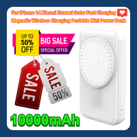 10000mAh For IPhone 14 Xiaomi Huawei Solar Fast Charging Magnetic Wireless Charging Portable Mini Power Bank