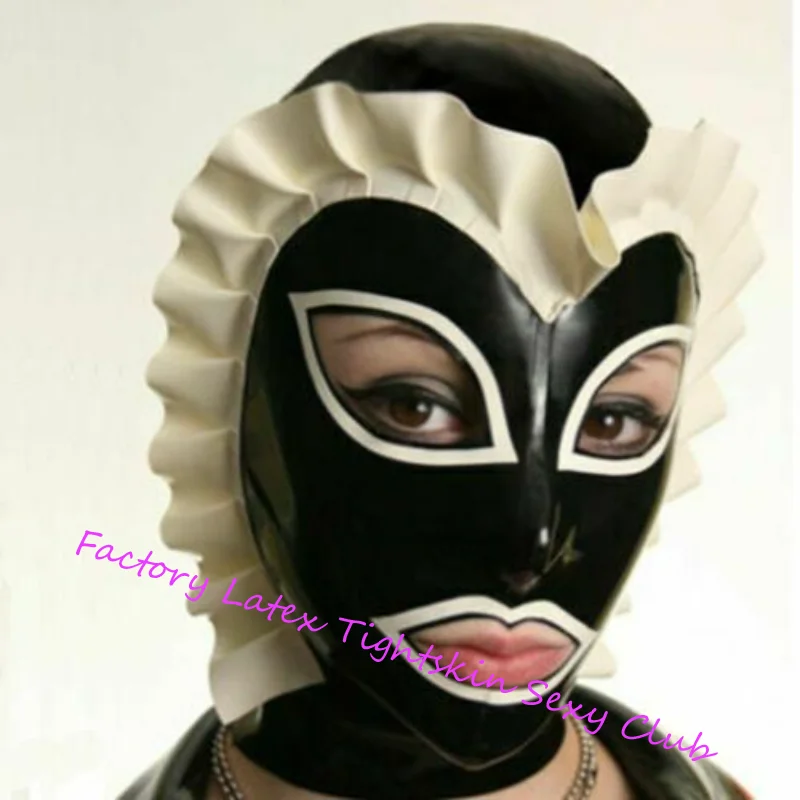 

Sexy Exotic Latex Mask Handmade Rubber Gummi Unique Fish Fin Cat Eye Cool Hoods Customized 0.4mm