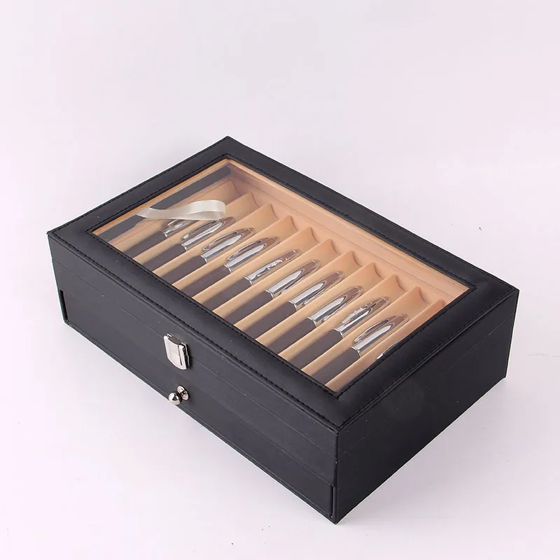 Wholesale 24-Pen PU Leather Ballpoint Display Box Stationery Case