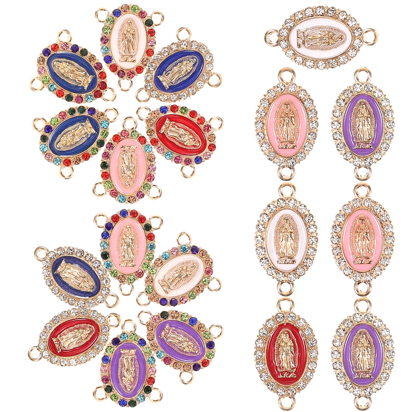 

19 Pcs Virgin Mary Pendant Cute Jewelry Charms for Bracelets Making Keychains Diy Alloy