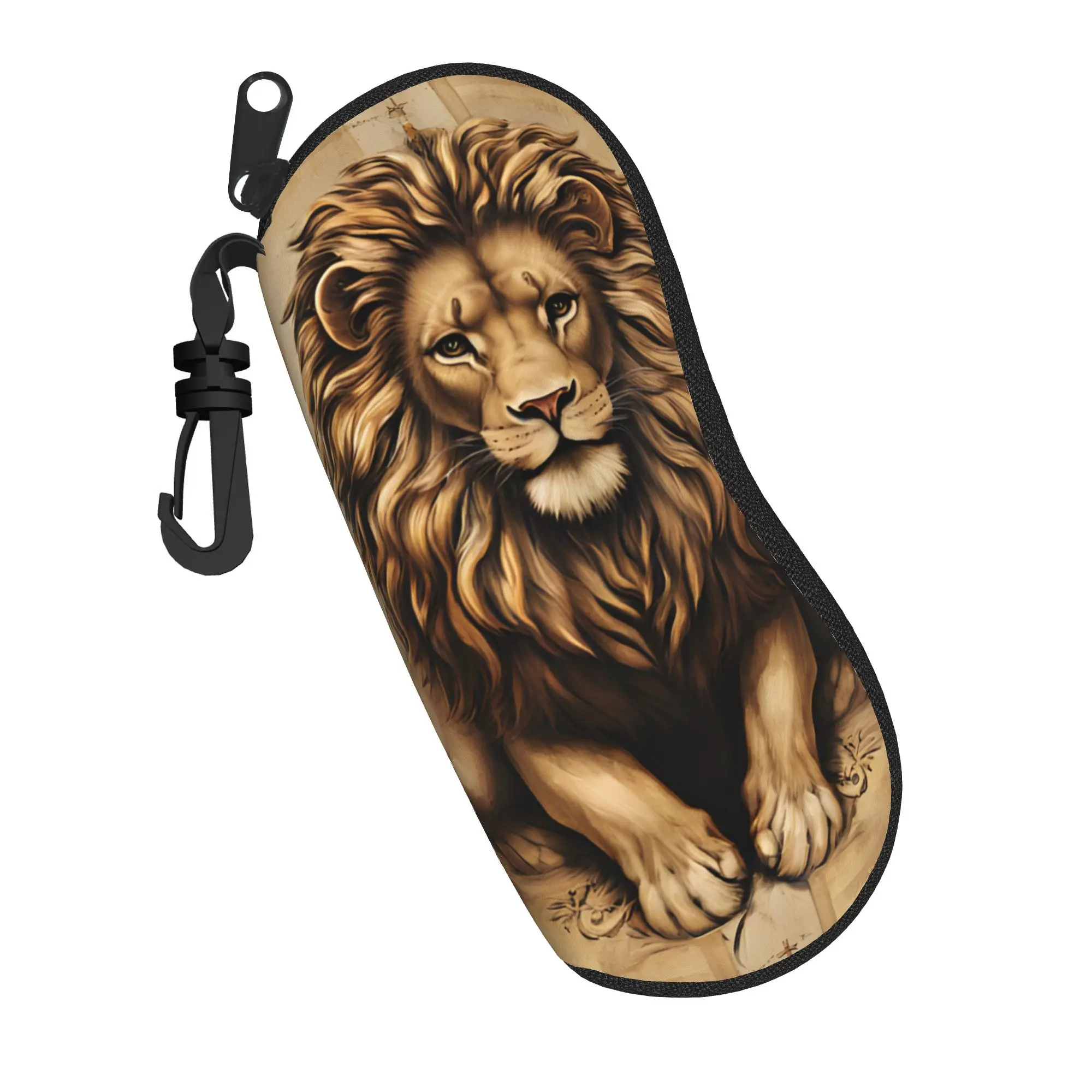 Cute Lion of Judah Cross Jesus Christ Glasses Case Printing Accessories  Sunglasses Storage Box Anti-Pressure Eyewear Container