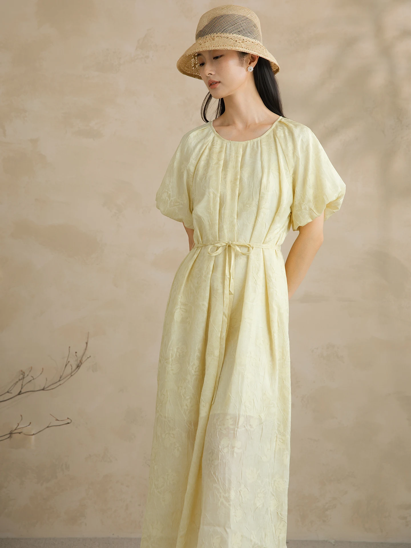 

Ele Cotton Linen Tea Break Dr Women's Summer 2025 A-Line Dr Romantic Interface New Chinese Sle Texture Dr