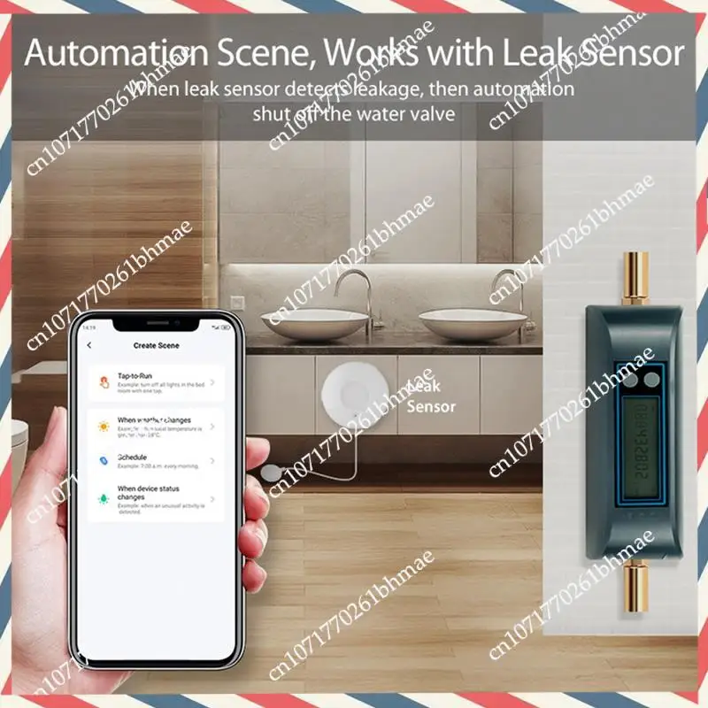 

-A21Z Tuya Wifi Smart Water Valve Water Flow Rate And Water Meter Shut On/Off Remote Control Real Time Display
