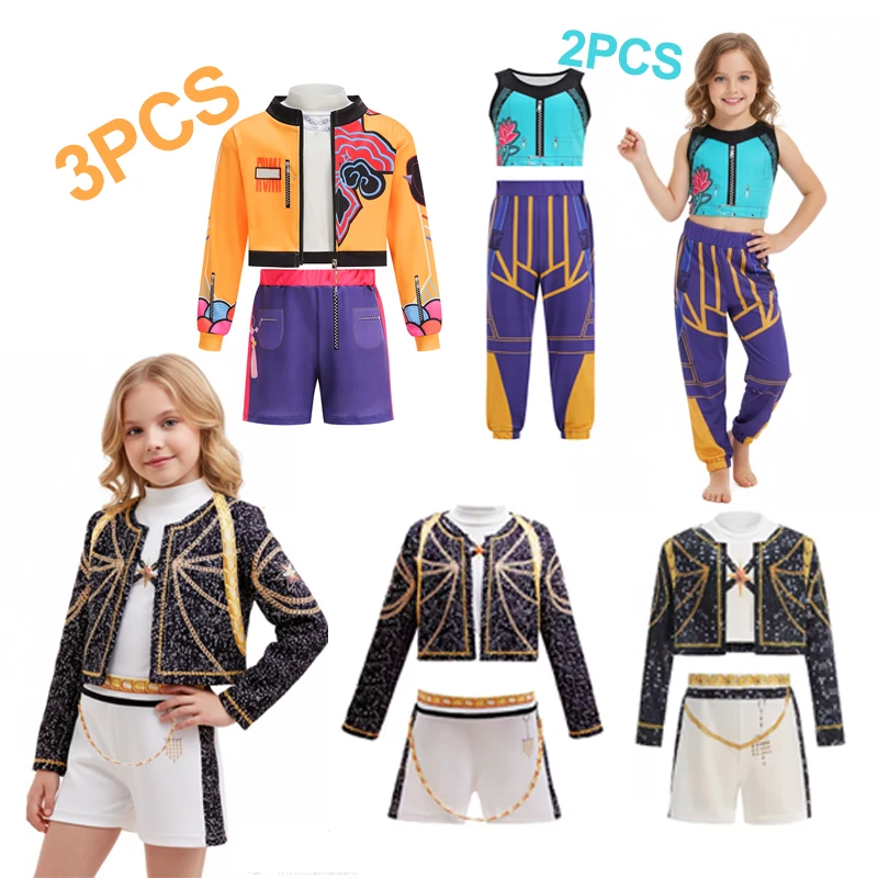 Girl 2/3 PCS Set Cosplay Costume Stage Performance Role Play Dress Up Uniform Children Show Party Fashion Clothes