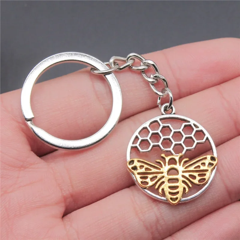 Fashion Jewelry Zinc Alloy Pendant Keychain Vintage Bee Nest Popular Gifts