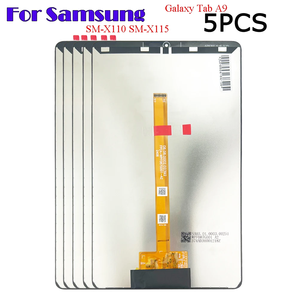 

5PCS 8.7" For Samsung Galaxy Tab A9 X110 X115 SM-X110 SM-X115 LCD Display Touch Screen Digitizer Glass Assembly Repair Parts