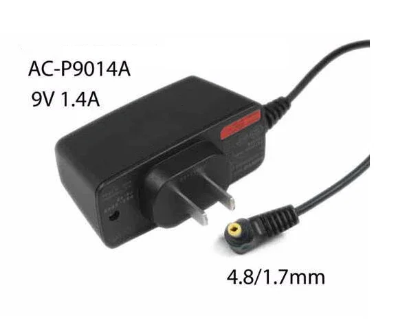 

Power Adapter AC-P9014A, 9V 1.4A, Barrel 4.8/1.7mm, US 2-Pin Plug