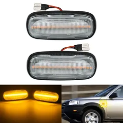 ANGRONG Clear Lens LED Side Repeater Indicator Light For Land Rover Defender 90 110 Rover 75