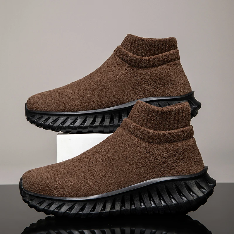 

Fashion Men's Autumn Outdoor Runing Shoes Lightweight Couples Keep-Warm Kntting Shoes Comfortable Jogging Shoes for Men Sneakers