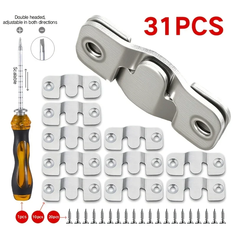 31pc Stainless Steel Mountain Shaped Buckle Connector Mountain Shaped Buckle Picture Frame Mirror Hanging Piece Hanging Code